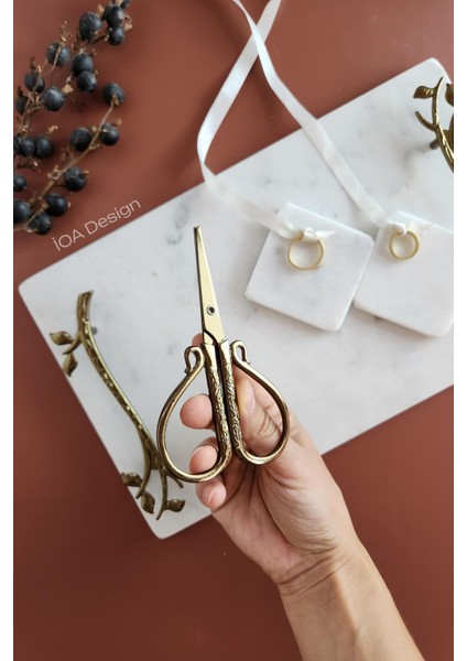 Akasya - Gerçek Ince Mermer Söz/nişan Tepsisi (32X20 Cm) Makas 2 Adet Çıkarılabilir Yüzüklük fiyatları