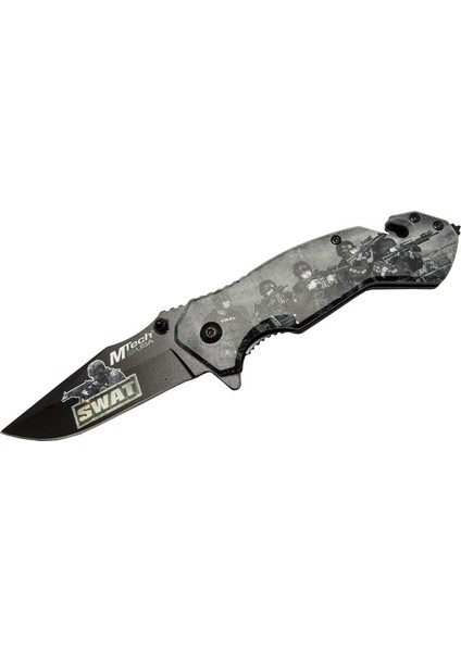 Mtech 4 23 6 Swat Kurtarma / Kamp Çakı 20CM - Yarı Otomatik, Kemerlikli, Cam Kırma ve Ip Kesme Aparatlı