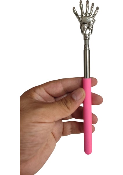 Teleskopik Sırt Kaşıyıcı 21-57 cm Masaj Aparatı Silikon Tutma Metal Parmak Başlık Masaj Aleti