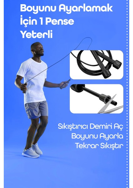 Basic Atlama Ipi Uzunluk Ayarlanabilir Atlama Sekme Ipi Jump Rope Siyah 515 fiyatları