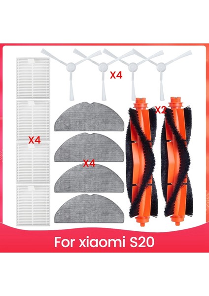 S20 Robot Süpürge Yedek Parçaları Aksesuar Seti Ana Yan Fırça Hepa Filtre Paspas Bezi (Yurt Dışından) fiyatları