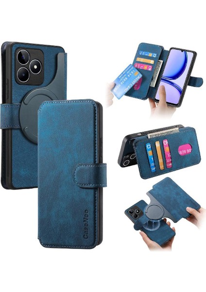 Realme C53 Mıknatıs Koruyucu Malzeme Için Flip Case Cüzdan Retro Kart Standı (Yurt Dışından)