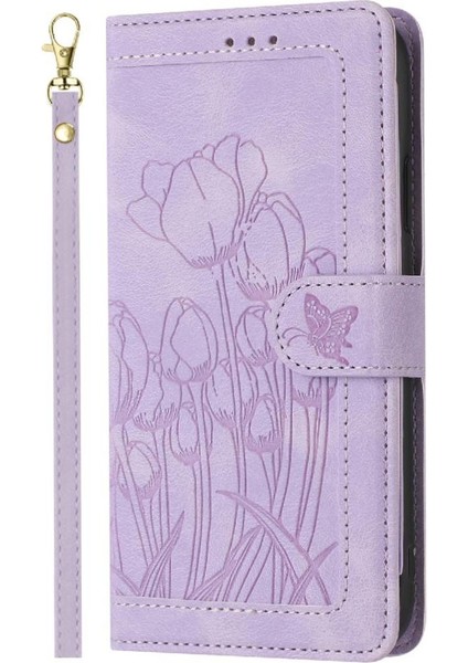 Cüzdan Kılıf Xiaomi Redmi Için Not 13 5g Bilek Kayışı Kickstand Lale Flip (Yurt Dışından) modelleri