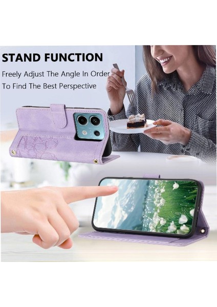 Cüzdan Kılıf Xiaomi Redmi Için Not 13 5g Bilek Kayışı Kickstand Lale Flip (Yurt Dışından) indirimleri