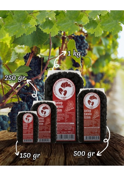 Antep Karası (Çekirdekli) Siyah Kuru Üzüm 250 gr indirimleri