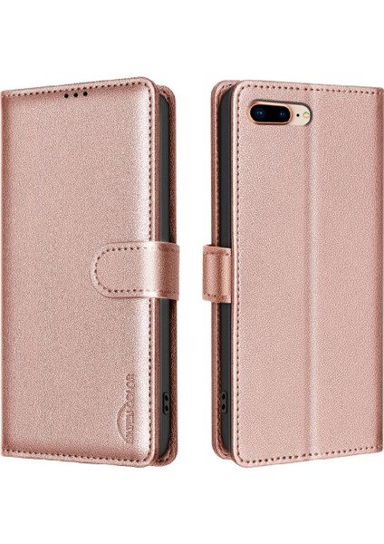 IPhone 7 Için Flip Case Artı/8 Artı Kart Tutucu Kickstand Rfıd Engelleme Pu (Yurt Dışından) indirimleri