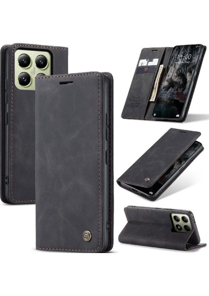 Xiaomi 14T Pro Için Flip Case Vintage Pu Deri Cüzdan Kılıf Kart Yuvası Flip (Yurt Dışından) modelleri