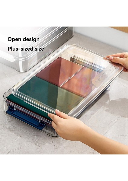 A4 Şeffaf Saklama Kutusu Taşınabilir Plastik Belge Kırtasiye Mücevher Saklama Kutusu Okul Ev Ofis Malzemeleri Mavi (Yurt Dışından) fırsatları