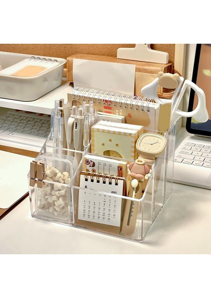 Masa Için Şeffaf Kalem Düzenleyici, Plastik Ofis Malzemeleri Saklama ve Kalem, Kırtasiye ve Kalem Kutusu Aksesuarları Kutusu (Yurt Dışından) indirimleri