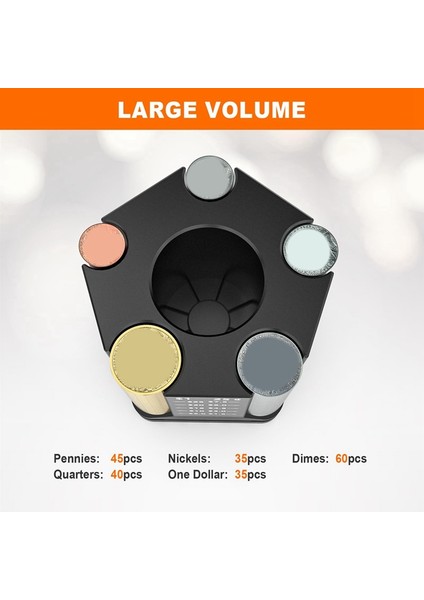 Madeni Para Sayma Makinesi, 2'si 1 Arada Masa Düzenleyici, 360° Dönebilen Madeni Para Ayırıcı ve Kalemlik, Madeni Para Sayma Kalemlik (Yurt Dışından) fırsatları