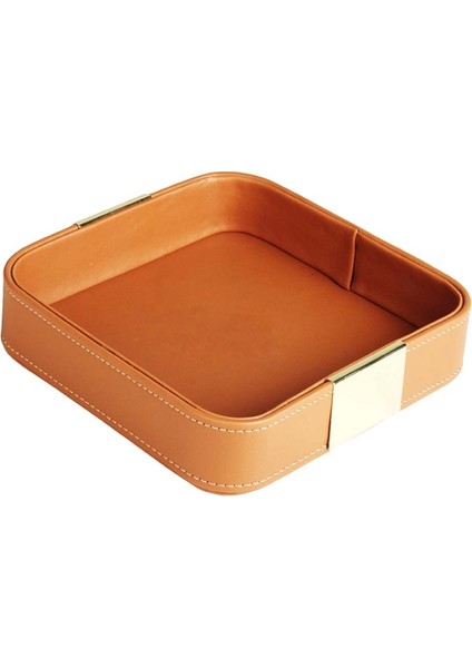 Deri Masaüstü Depolama Tepsisi Catchall Düzenleyici Tepsi Giriş Masası Için Mücevher, Saat, Telefon, Cüzdan, Saklama Kabı A (Yurt Dışından) fiyatları