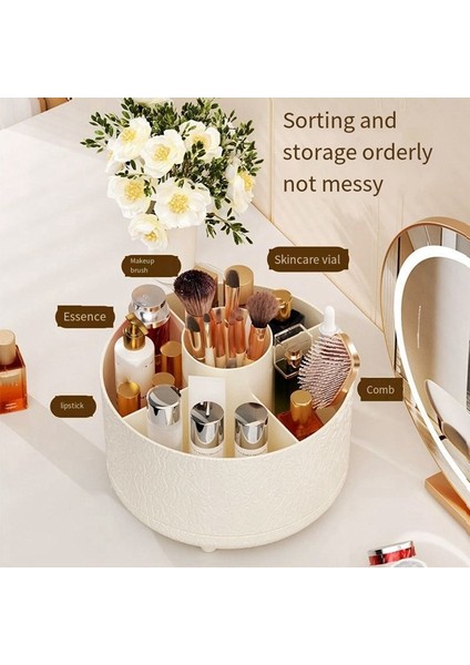 Kozmetik Saklama Kutusu Döndürülebilir Makyaj Fırçası Düzenleyici Masaüstü Makyaj Düzenleyici Cilt Bakımı Saklama Vanity C (Yurt Dışından) modelleri