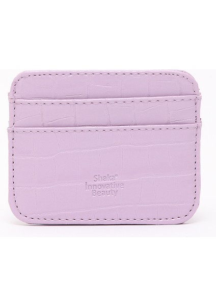 Lila SHK181 Kroko Suni Deri, 4 Kartlık ve Para Bölmeli, Unisex Kartlık