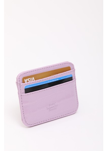 Lila SHK181 Kroko Suni Deri, 4 Kartlık ve Para Bölmeli, Unisex Kartlık fırsatları
