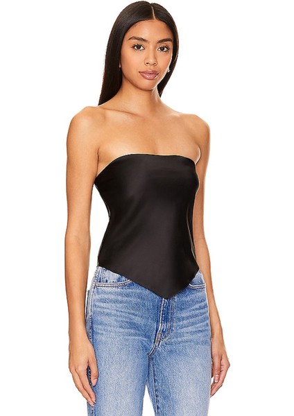 Kadın Saten Kumaş Stprazlez Asimetrik Bluz fiyatları