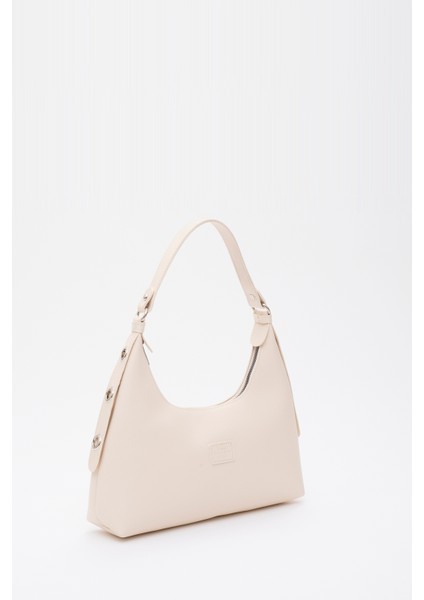 Krem SHK82 Baget Model Tek Bölmeli Kadın Suni Deri Kol ve Omuz Çantası fiyatları