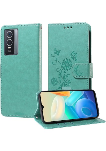 Vıvo Y76 5G/Y76S Deri Çiçek Flip Kart Yuvaları Için Flip Case (Yurt Dışından) modelleri