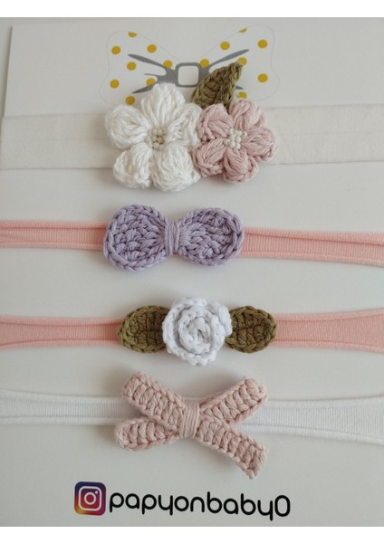 4'lü Set Saç Bandı - Çok Renkli - Organik & El Yapımı