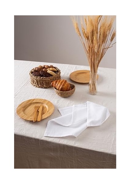 6'lı Premium Keten Peçete 40 x 40 (Beyaz) fiyatları