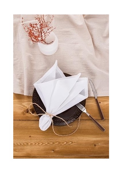 6'lı Premium Keten Peçete 40 x 40 (Beyaz) modelleri