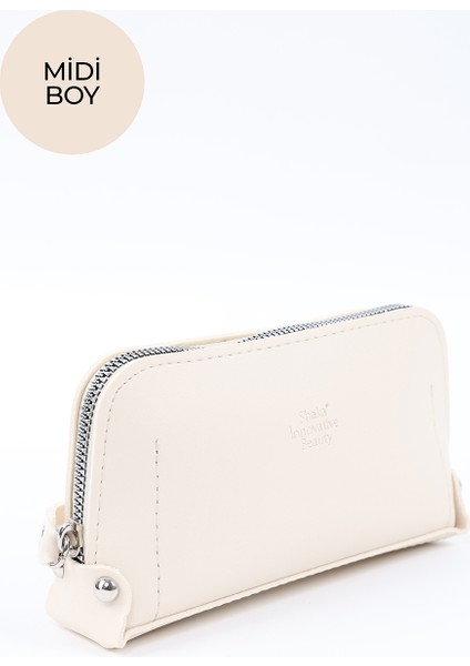 Krem SHK222 Suni Deri, Fermuarlı ,4 Bölmeli ,askılı Telefon Cüzdanı ve El Çantası fiyatları