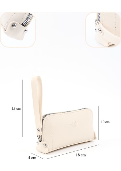 Krem SHK222 Suni Deri, Fermuarlı ,4 Bölmeli ,askılı Telefon Cüzdanı ve El Çantası fırsatları