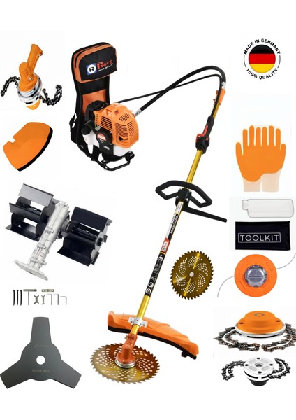 Alman Benzinli Sırt Tırpan Palet Kafes Çapalamalı