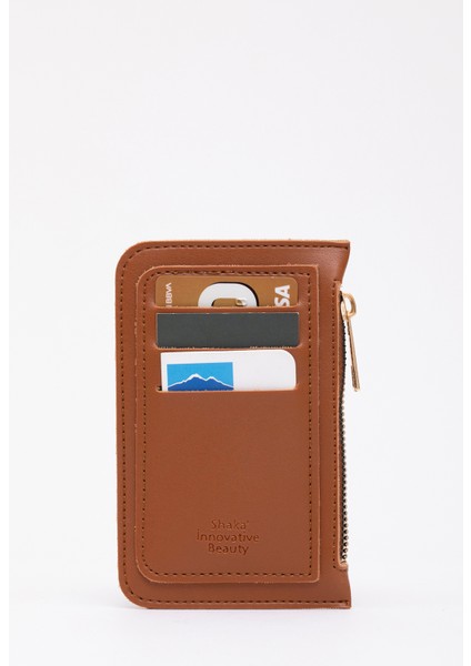 Taba SHK101 Suni Deri 6 Kartlık ve Fermuarlı Para Bölmeli Kartlık Cüzdan