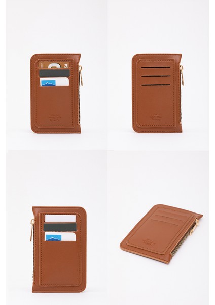 Taba SHK101 Suni Deri 6 Kartlık ve Fermuarlı Para Bölmeli Kartlık Cüzdan