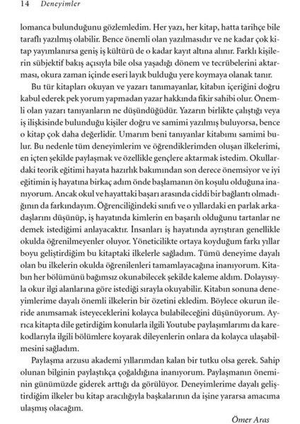 Deneyimler - Ömer Aras