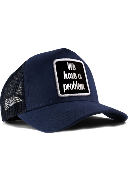 We Have A Problem Logolu Lacivert Trucker Şapka
