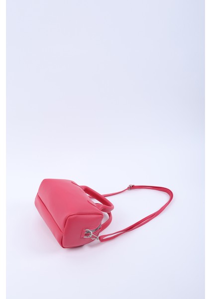 Fuşya SHK184 Suni Deri ,fermuarlı Tek Bölmeli ,askılı El, Kol ve Omuz Çantası