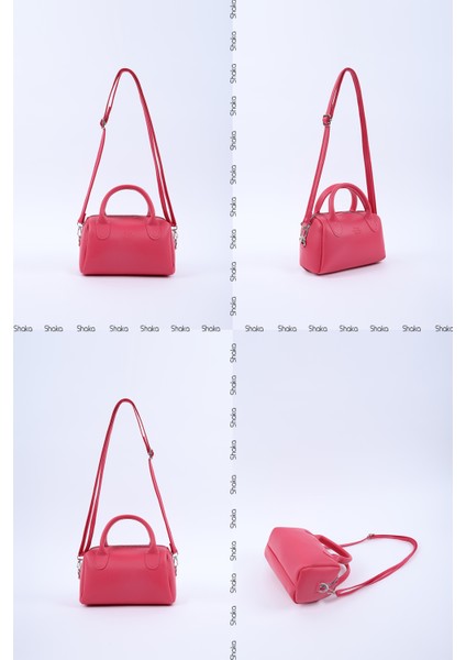 Fuşya SHK184 Suni Deri ,fermuarlı Tek Bölmeli ,askılı El, Kol ve Omuz Çantası