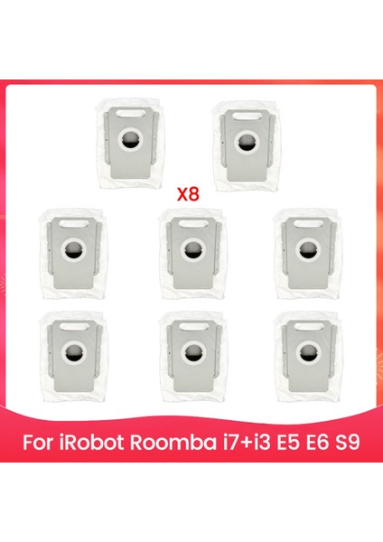 Irobot Roomba I7+I3 E5 E6 S9 Için Vakum Toz Torbası Yedek Parçalar Verimli Ev Temizlik Aksesuarları 8 Adet (Yurt Dışından)