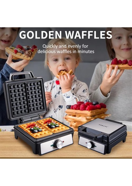 Wafflemaker Tek Plakalı Iki Dilimli Ekmek Makinesi, Çift Taraflı Isıtma, Yapışmaz Tasarım, Aile Restoranı Için Uygun (Ingiltere) (Yurt Dışından) fiyatları