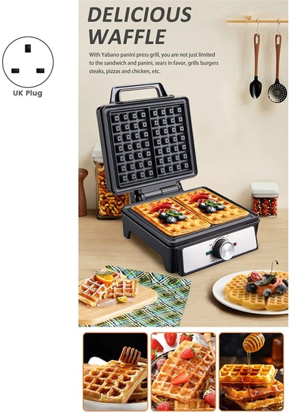 Wafflemaker Tek Plakalı Iki Dilimli Ekmek Makinesi, Çift Taraflı Isıtma, Yapışmaz Tasarım, Aile Restoranı Için Uygun (Ingiltere) (Yurt Dışından) indirimleri