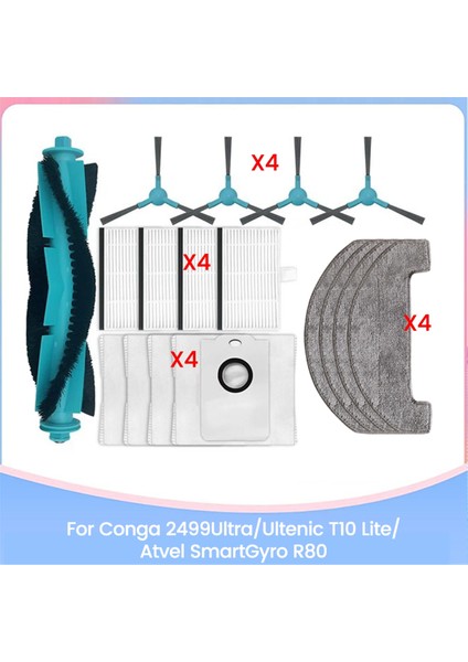 2499ULTRA/T10 Lite/atvel R80 Yedek Parçaları Fırça Hepa Filtre Toz Torbası Paspas Bezi (Yurt Dışından)