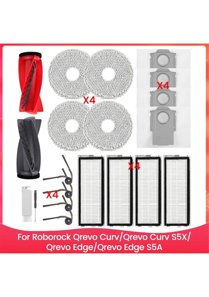 Roborock Qrevo Curv/qrevo Curv S5X/QREVO Edge/qrevo Edge S5A Robot Süpürge Aksesuarları Için Yedek Parçalar (Yurt Dışından)
