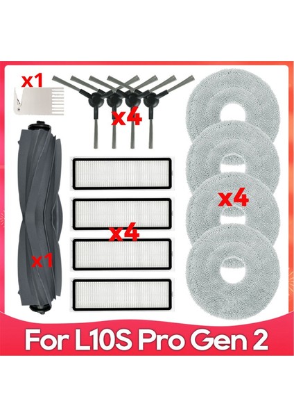 Dreame L10S Pro Gen 2 / RLL42SDA Elektrikli Süpürge Aksesuarları Için Uygundur Ana Yan Fırça Paspas Bezi Hepa Filtre (Yurt Dışından)