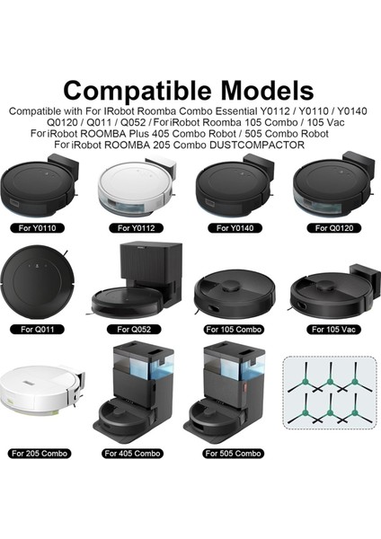 Irobot Roomba Plus 405 Combo Robot +/505 Combo Robot +/ırobot Roomba 205 Combo Yan Fırçalar Için Aksesuarlar (Yurt Dışından) fiyatları
