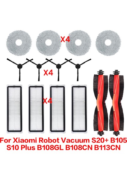 Xiaomi Robot Süpürge S20+ / S10 Plus / B108GL / B105 / B108CN B113CN Parça Filtresi Ana Yan Fırça Paspas Aksesuarları (Yurt Dışından)