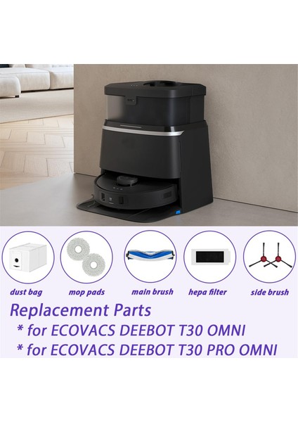 Ecovacs Deebot T30 Omni / T30 Pro Omni Robot Süpürge Aksesuarları, Ana Fırça ve Toz Torbaları ile Yedek Set (Yurt Dışından) indirimleri