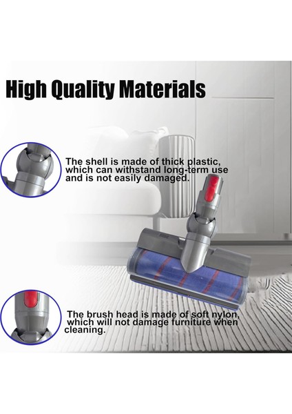 Dyson V7 V8 V10 V11 V15 Kablosuz Süpürgeler Için Vakum Ek Parçaları Motor Başlığı Halı Zeminler Için LED Toz Işıkları ile Brus (Yurt Dışından) fiyatları