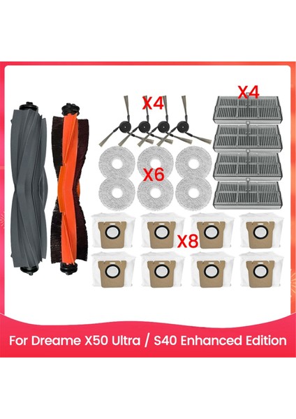 Xiaomi Mijia Omni M40 / D110CN Elektrikli Süpürge Yedek Parçaları Için 24 Adet Fırça Filtre Toz Torbası Paspas Bezi Seti (Yurt Dışından)