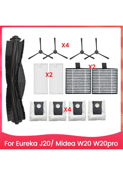 Eureka J20 Midea W20 W20PRO Elektrikli Robot Süpürge Elektrikli Süpürge Yedek Parçaları Ana Yan Fırça Hepa Filtre Toz Torbası (Yurt Dışından)