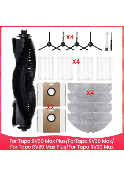 Tapo RV30 Max Plus/tapo RV30 Max/tapo RV20 Max Plus/tapo RV20 Max Robot Süpürge Parçaları Için Aksesuar Seti (Yurt Dışından)