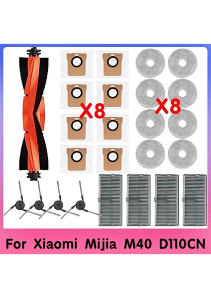 Xiaomi Mijia M40 D110CN Için Uyumlu Yedek Parça Aksesuarları Sarf Malzemeleri Paspas Bezi Hepa Filtre Toz Torbası (Yurt Dışından)