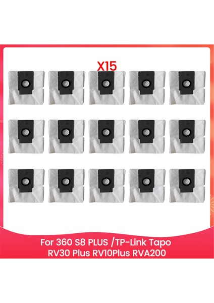 360 S8 Plus Için 15 Adet Toz Torbası Tp-Link Tapo RV30 Plus RV10PLUS RVA200 Parçaları Değiştirin (Yurt Dışından)
