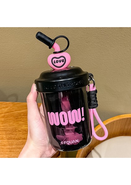 Pipetli Karıştırmalı Kupa Plastik Kupa Yazlık Kompakt Kupa (Yurt Dışından)