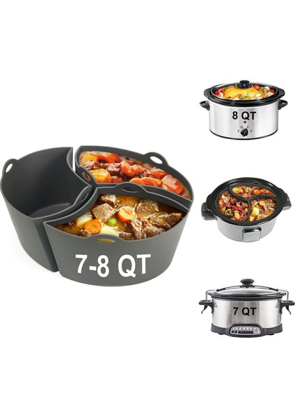 Silikon Yavaş Pişirici Astarı Crockpot 8qt Yavaş Pişiriciye Uygulanabilir Gıda Sınıfı Silikon Astar Bölücü Yel Değirmeni (Yurt Dışından) fiyatları
